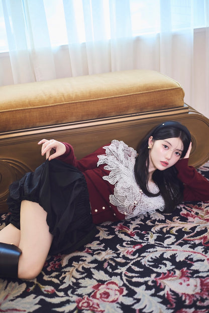 モデル身長：157cm 【トップス】カラー：red