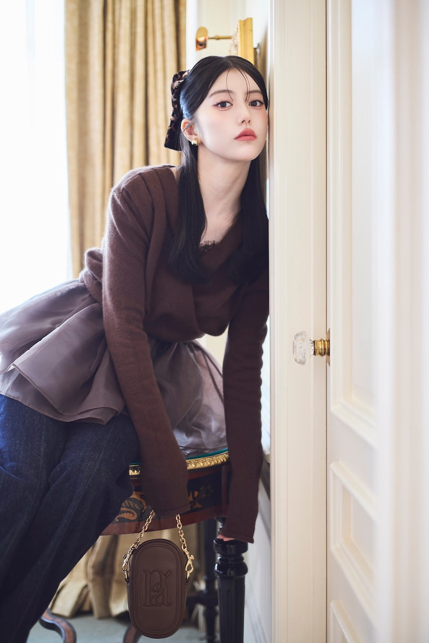 モデル身長：157cm 【トップス】カラー：brown × brown