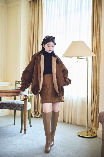 モデル身長：157cm 【アウター】カラー：camel 【トップス】カラー：black 【ボトムス】カラー：camel サイズ：MM
