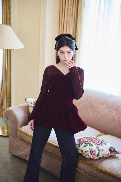 モデル身長：157cm サイズ：FREE カラー：red