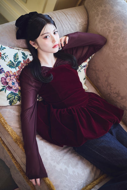 モデル身長：157cm サイズ：FREE カラー：red