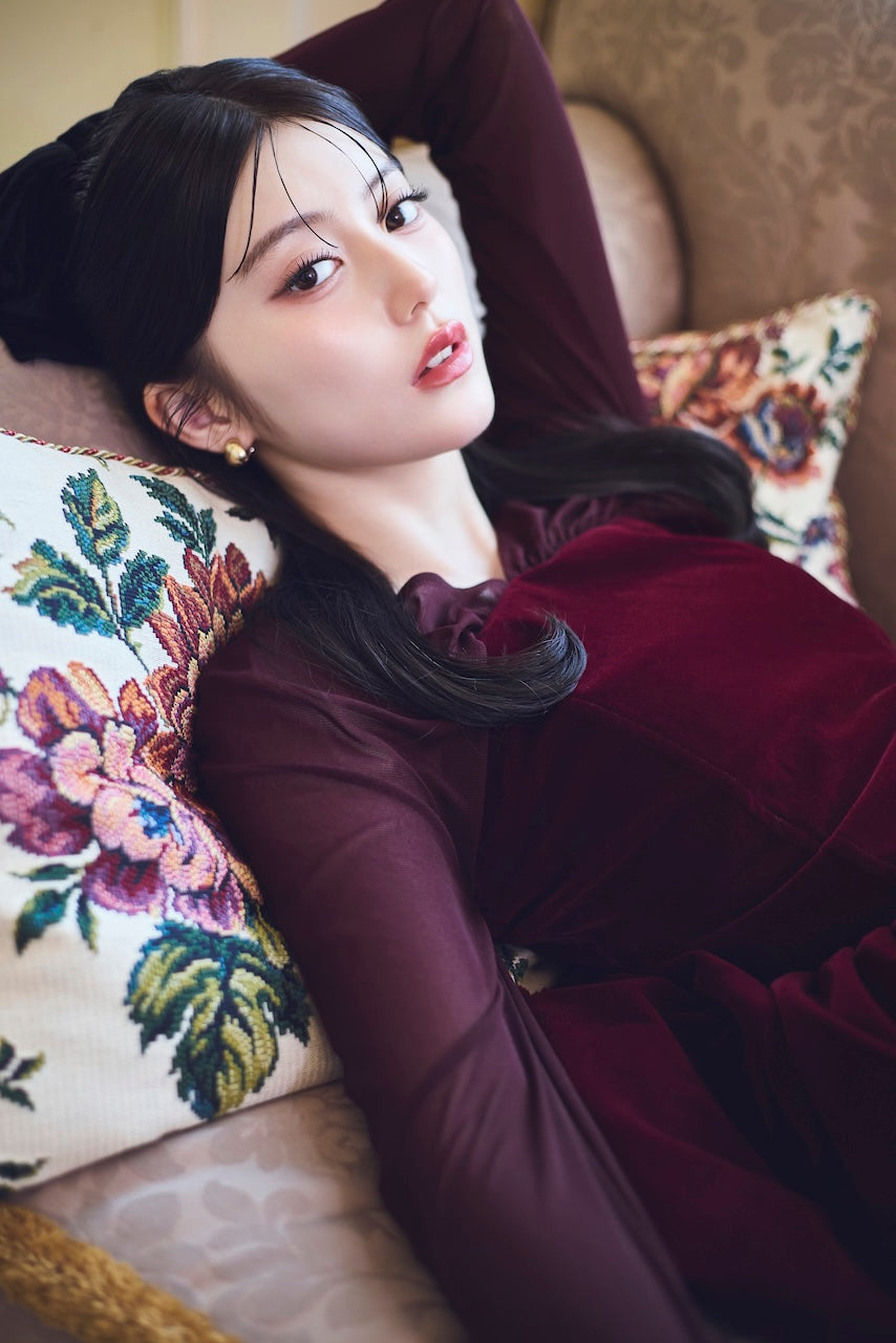 モデル身長：157cm サイズ：FREE カラー：red