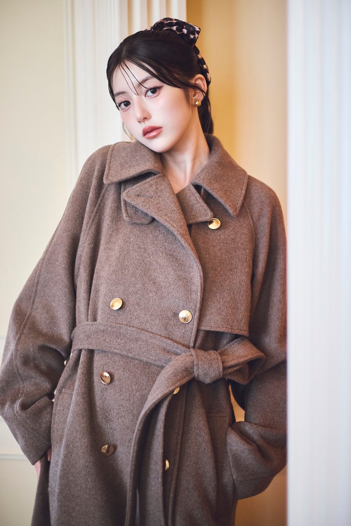 モデル身長：157cm カラー：mocha