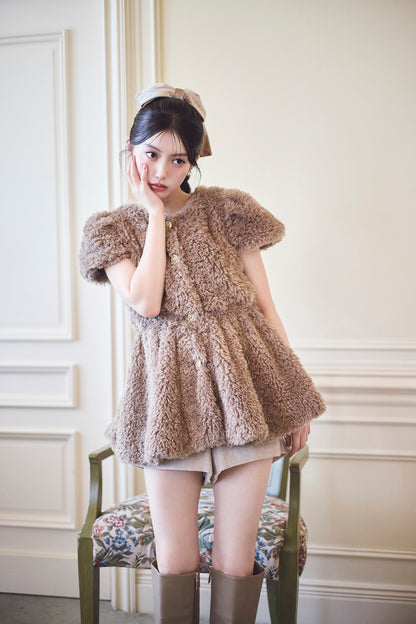 モデル身長：157cm 【トップス】カラー：mocha 【ボトムス】カラー：beige サイズ：MM