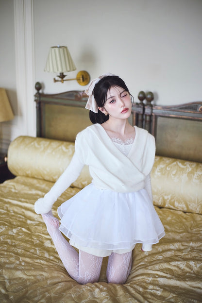 モデル身長：157cm 【トップス】カラー：white × white 【ボトムス】カラー：off white サイズ：MM