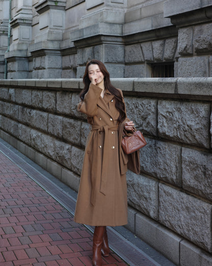 MANY WAYウールロングトレンチコート