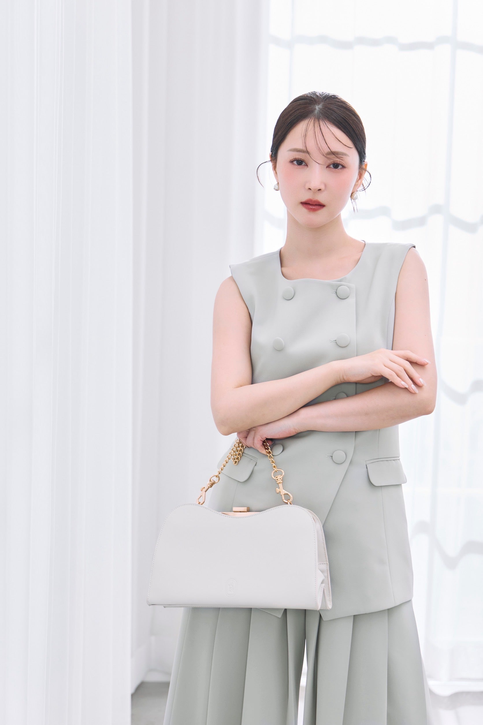 着用モデル：160cm カラー：light grey【ボトムス】サイズ：MM