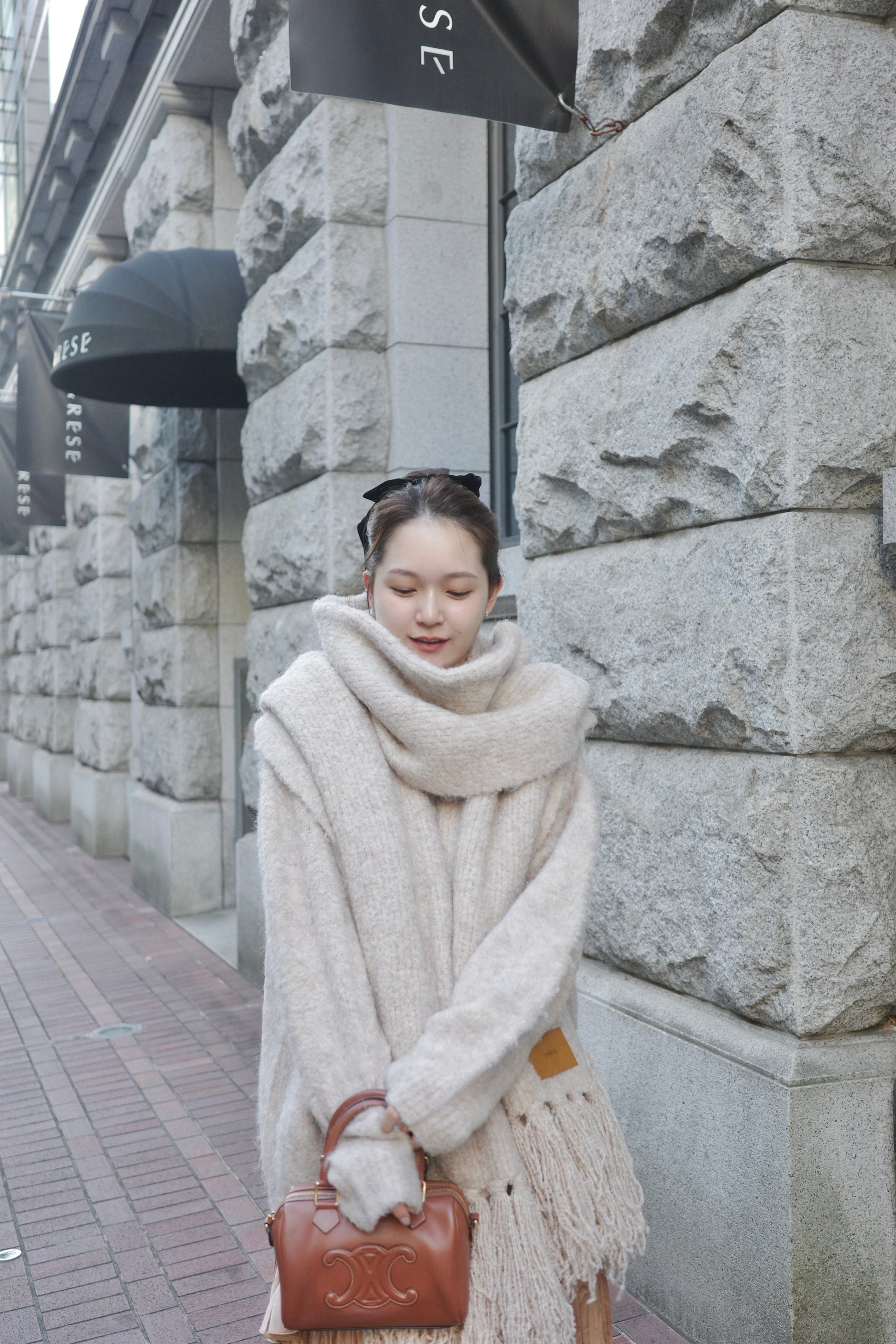 モデル身長：167cm カラー：beige