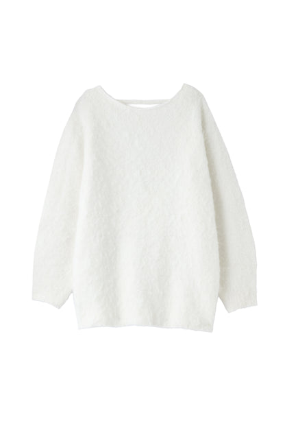 バックオープンシャギーニットトップス