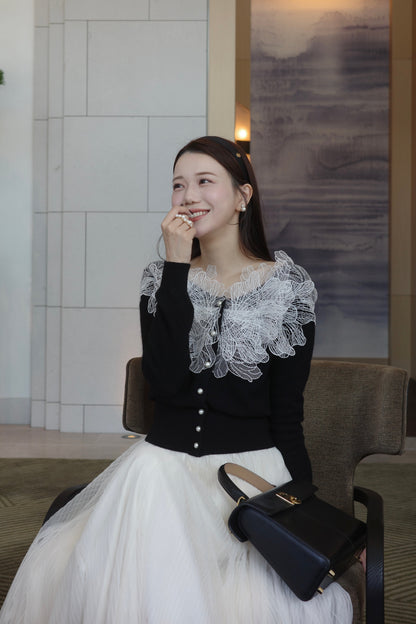 レースフリルカーディガン