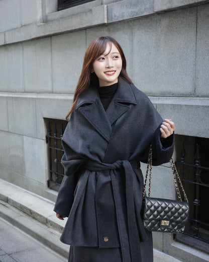 MANY WAYウールロングトレンチコート