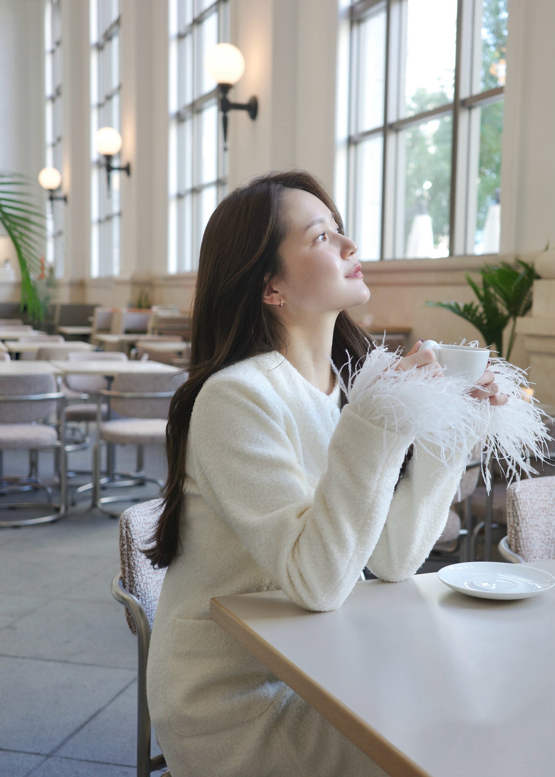 モデル身長：167cm サイズ：Mカラー：offwhite