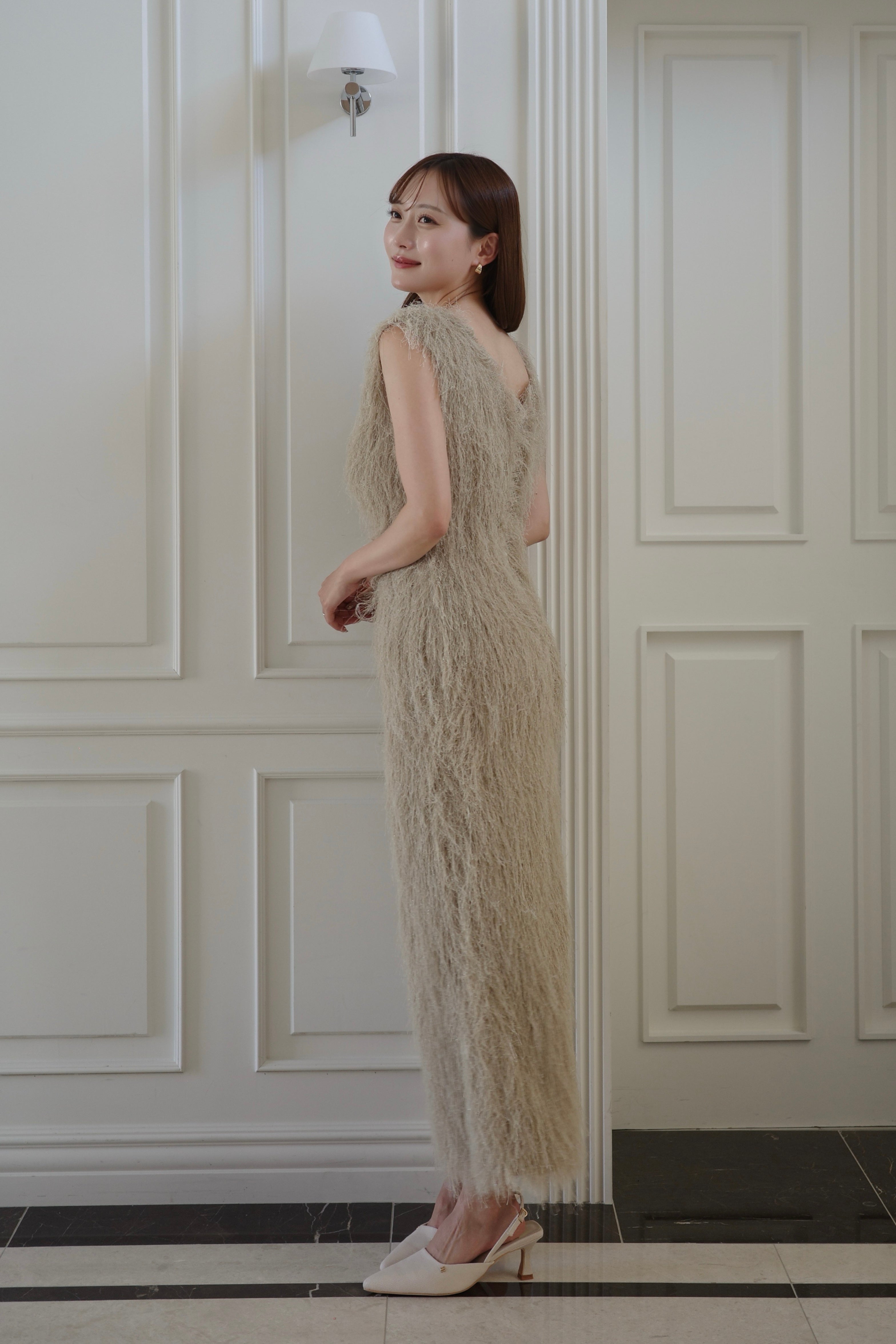 polaura(ポローラ)ソフトシャギーIラインワンピース ベージュ ソフトシャギー Iラインワンピース – poláura OFFICIAL ONLINE STORE