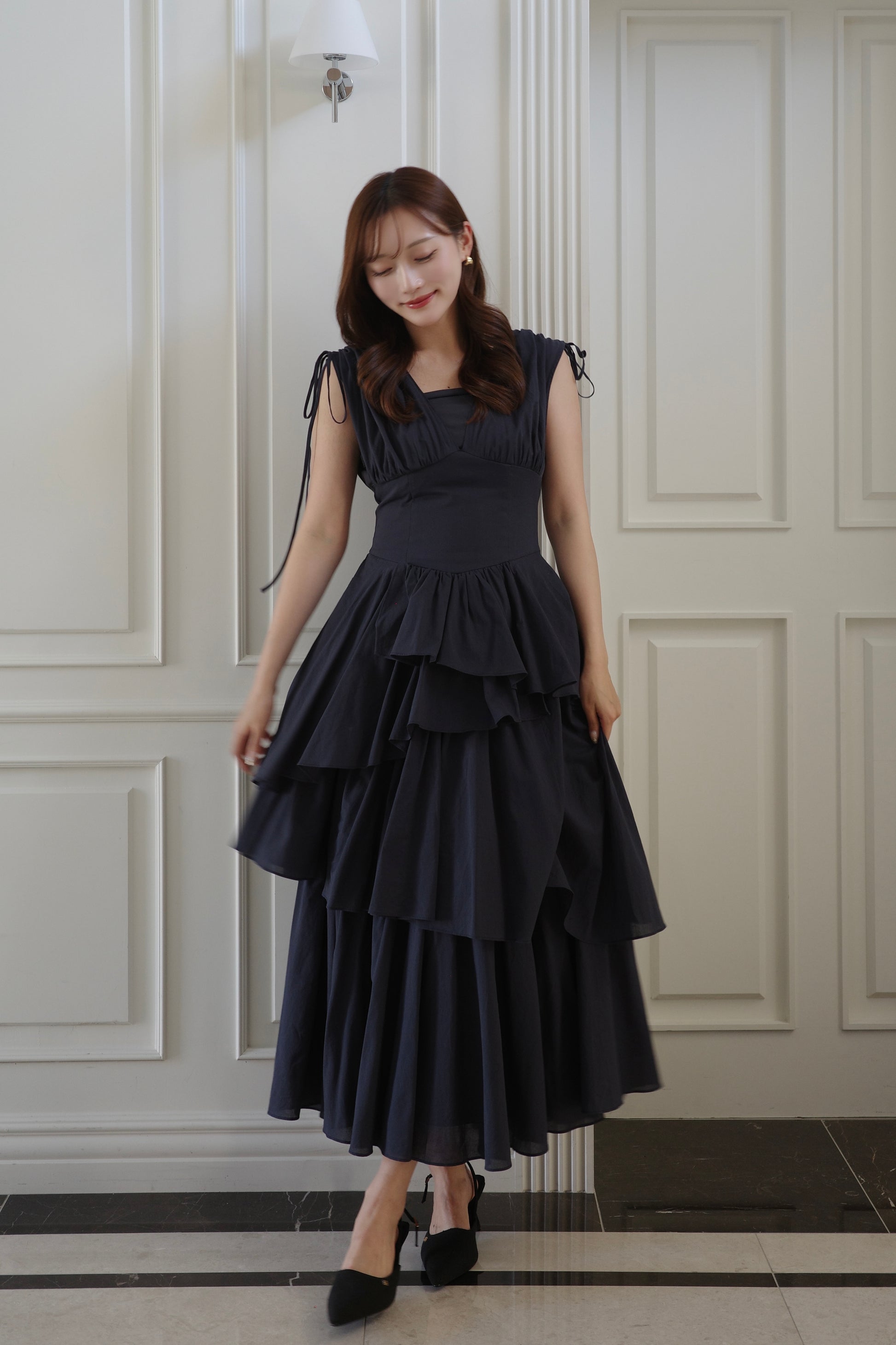 モデル身長：166cm　カラー：navy　サイズ：M