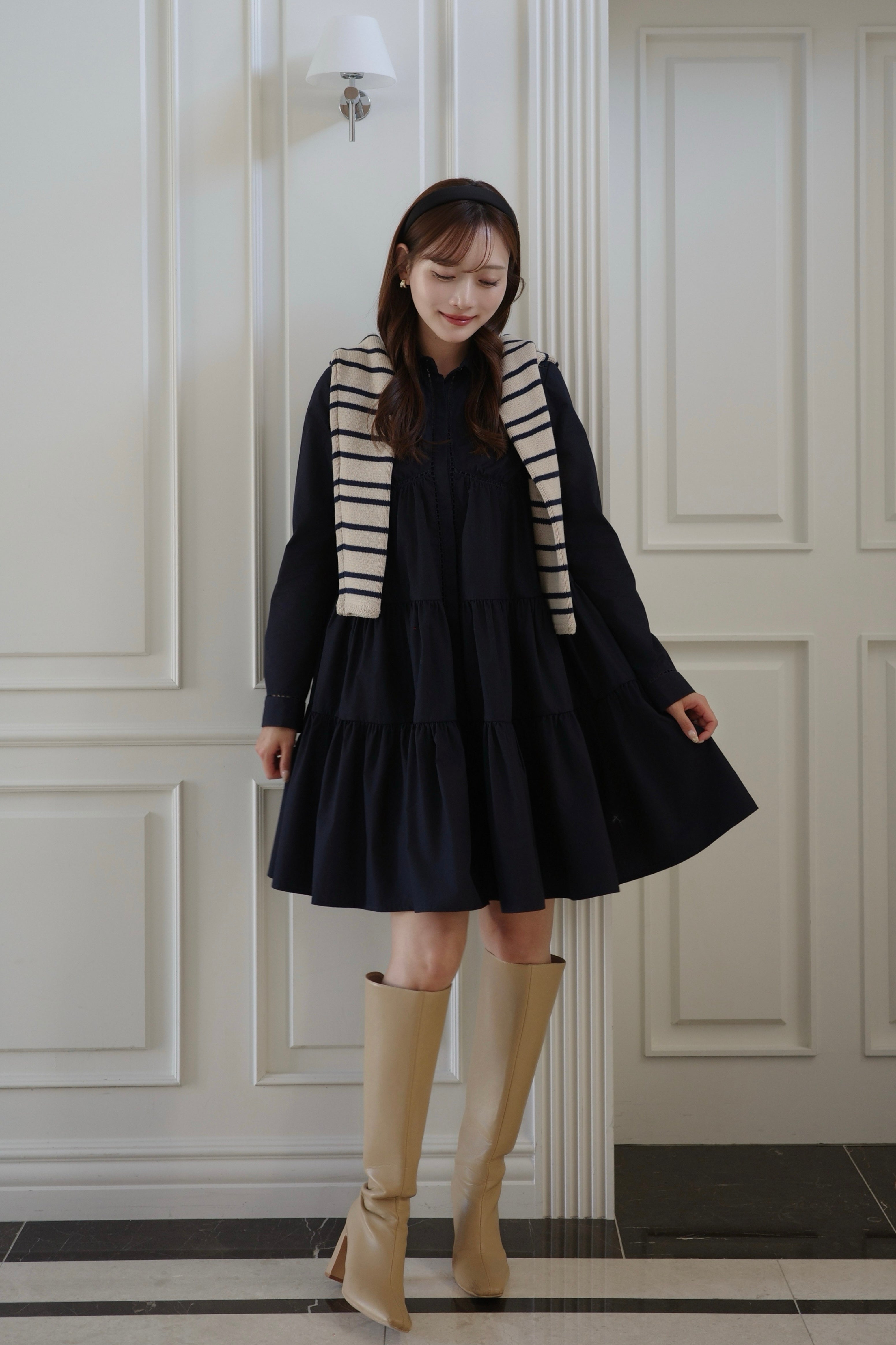ボリュームティアードシャツワンピース – poláura OFFICIAL ONLINE STORE