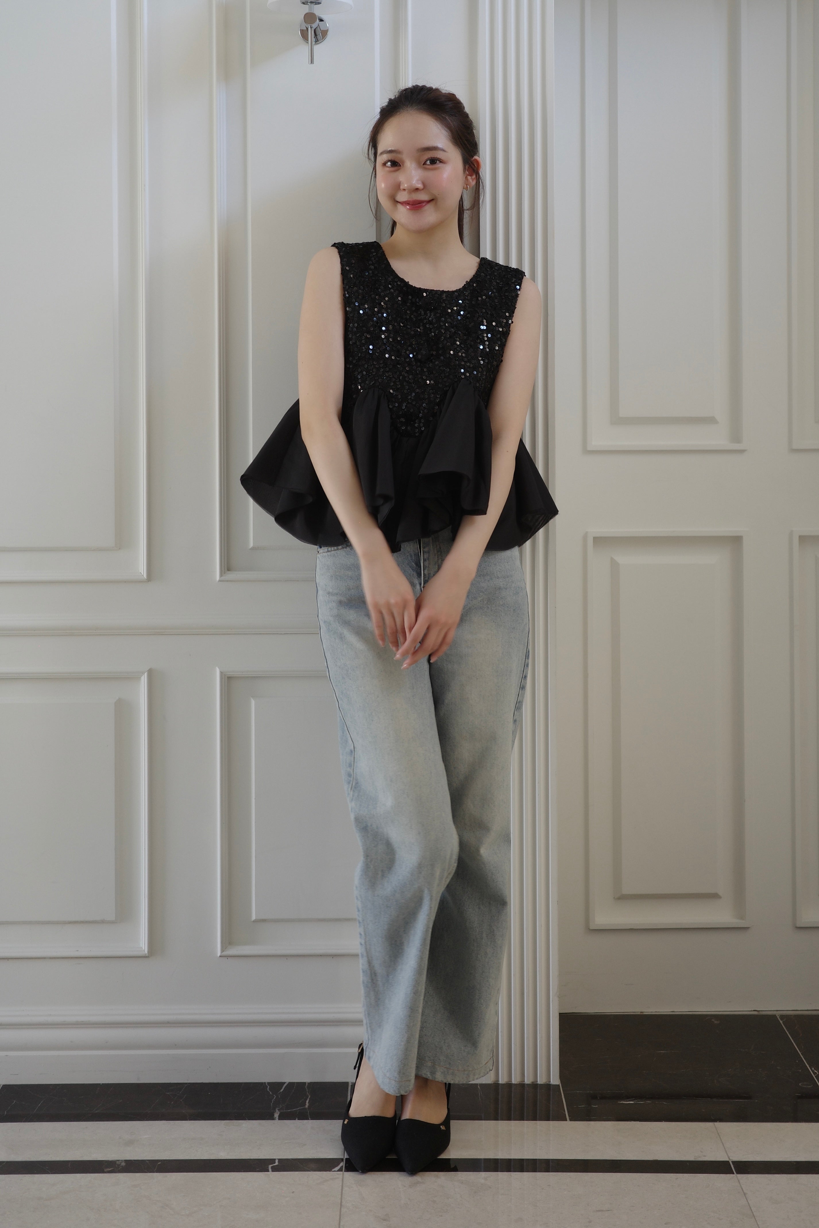 スパークル ツイード ペプラムトップス – poláura OFFICIAL ONLINE STORE