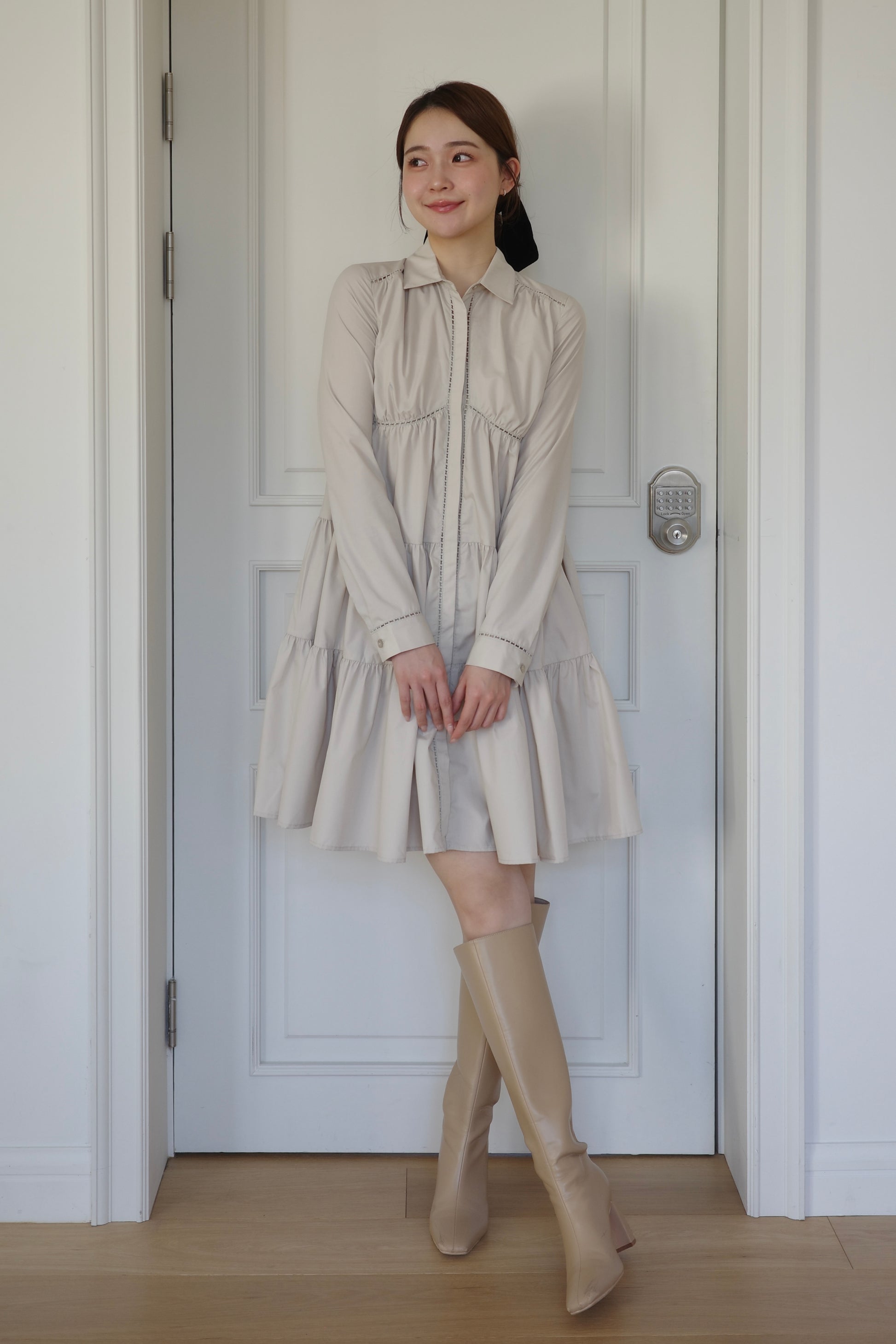 モデル身長：167cm カラー：beige サイズ：M