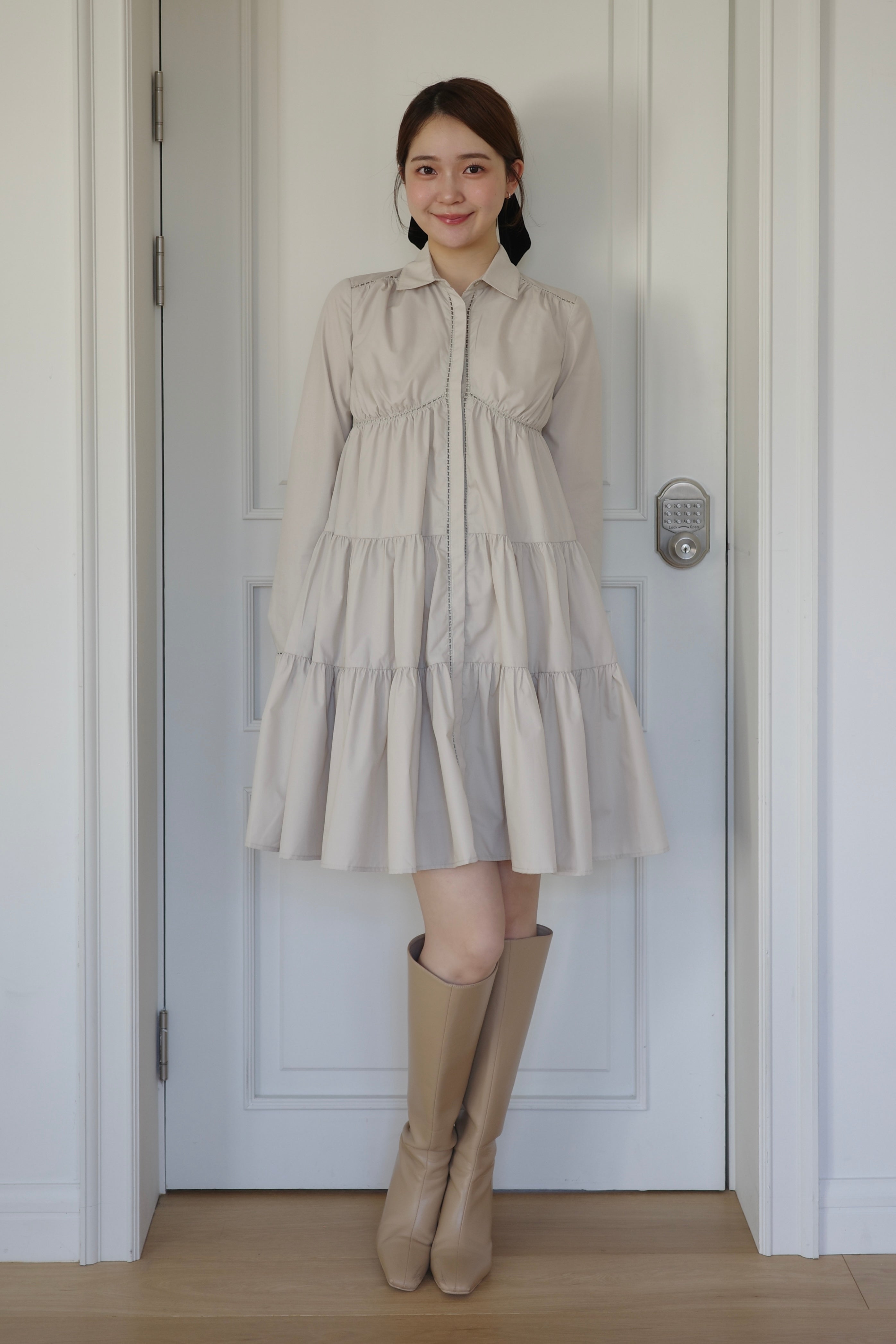 kitty ブラウスワンピース　最終値下げ フラップデザインシャツワンピース-short & regular | 小柄・低身長