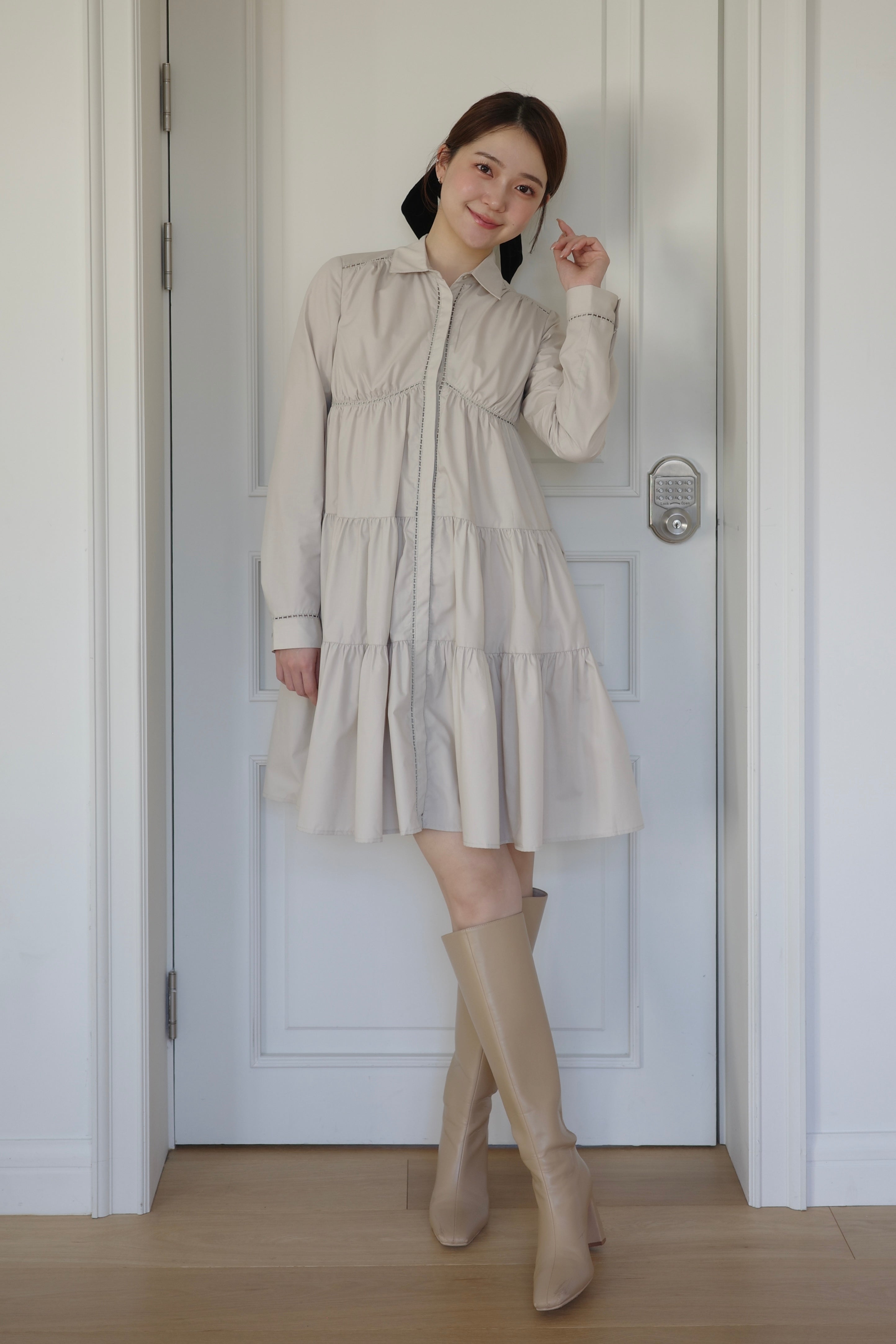 ボリュームティアードシャツワンピース – poláura OFFICIAL ONLINE STORE