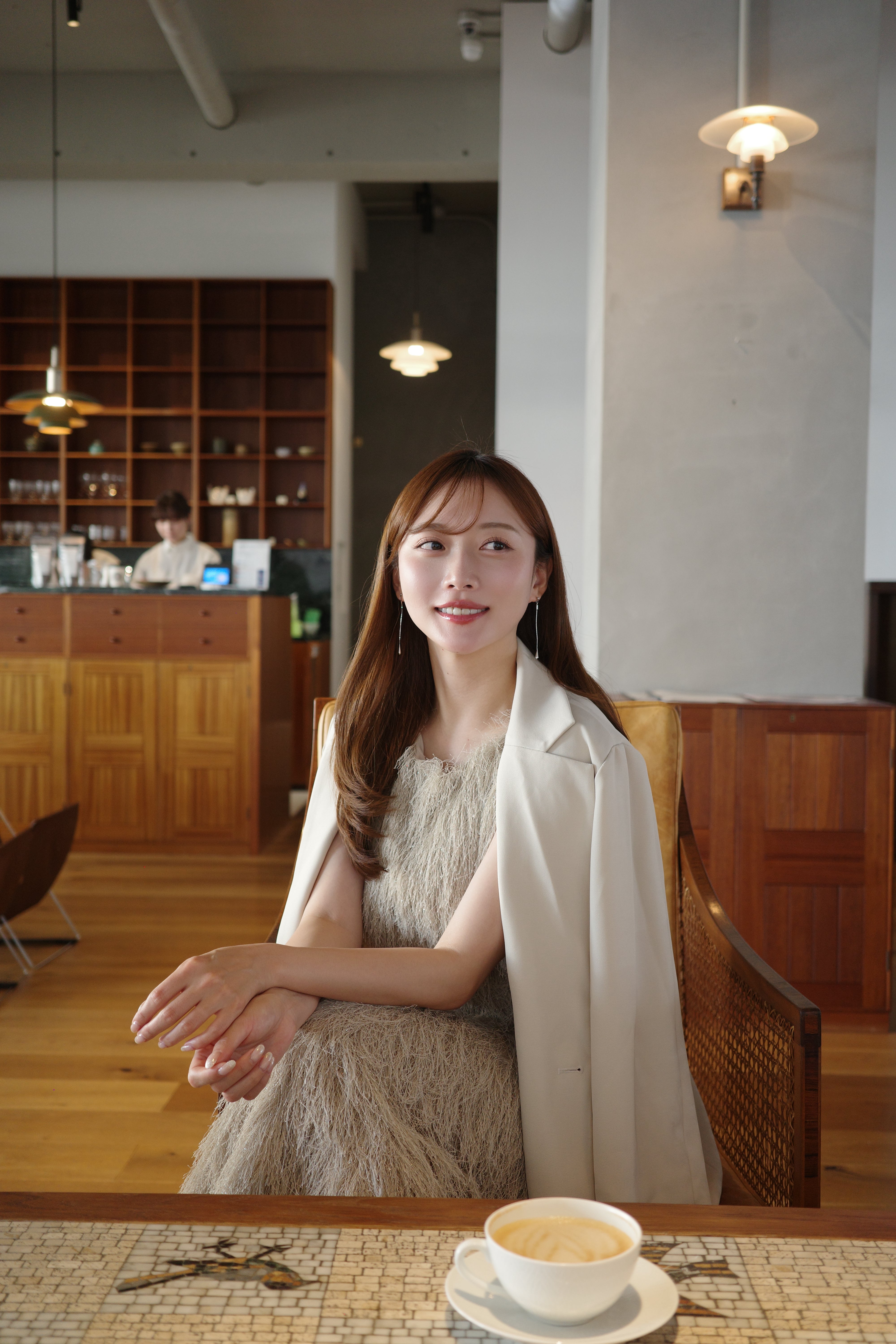 polauraソフトシャギー Iラインワンピース M ベージュ　ポローラ ソフトシャギー Iラインワンピース – poláura OFFICIAL ONLINE STORE