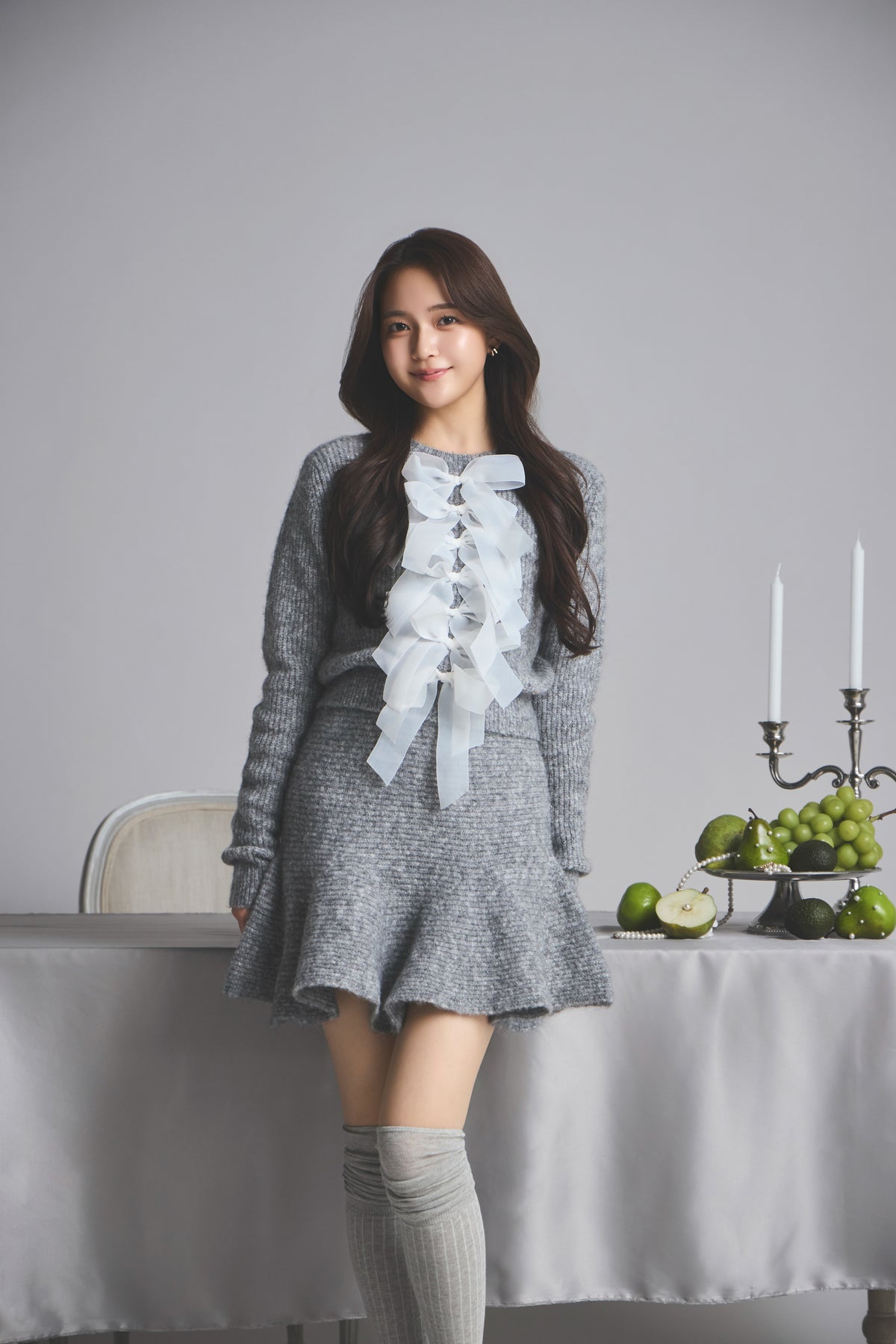 モデル身長：167cm 【セットアップ】カラー：grey