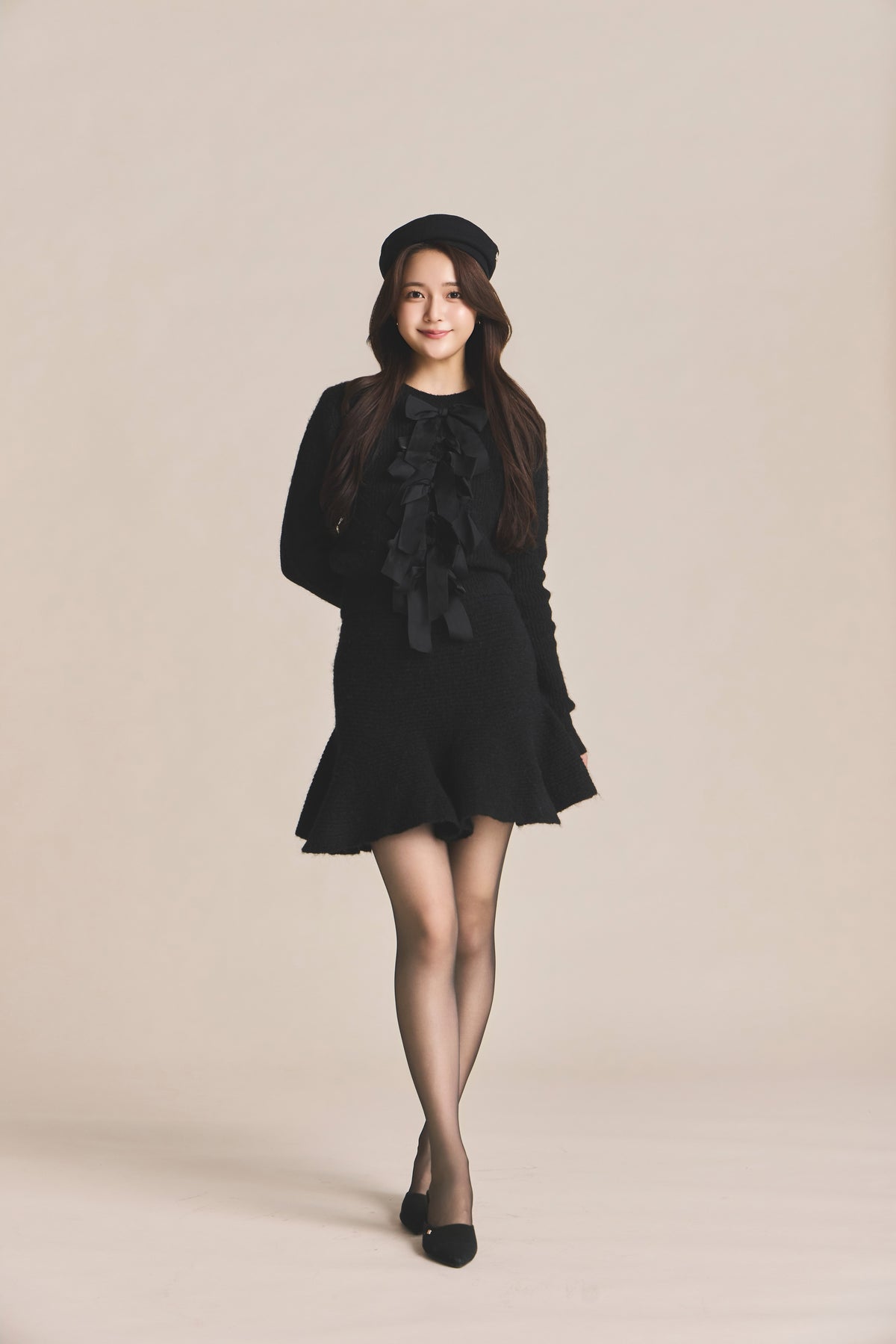 モデル身長：167cm 【セットアップ】カラー：black