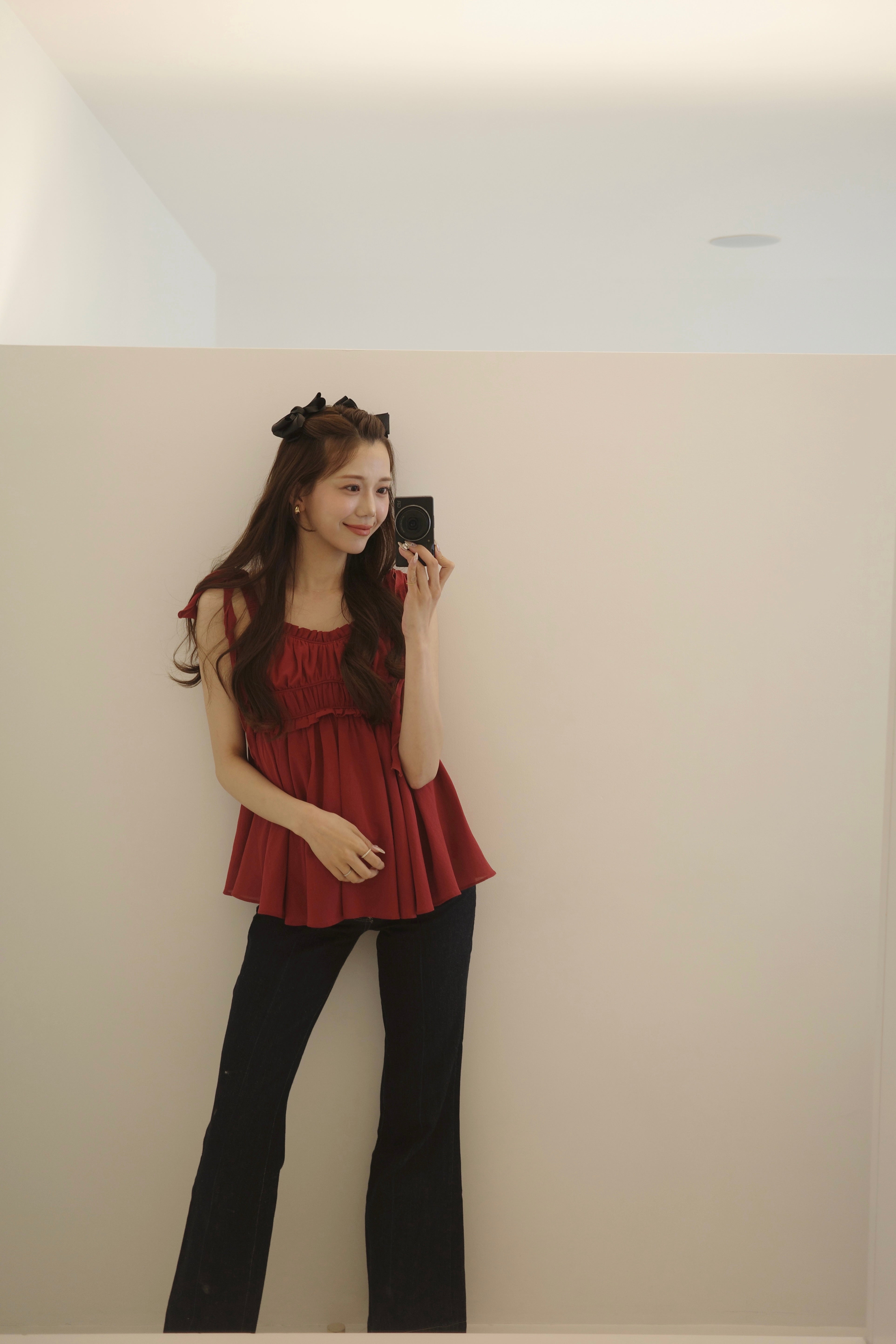 polaura 赤 リップルフリルリボンチュニック リップルフリルリボンチュニック – poláura OFFICIAL ONLINE STORE
