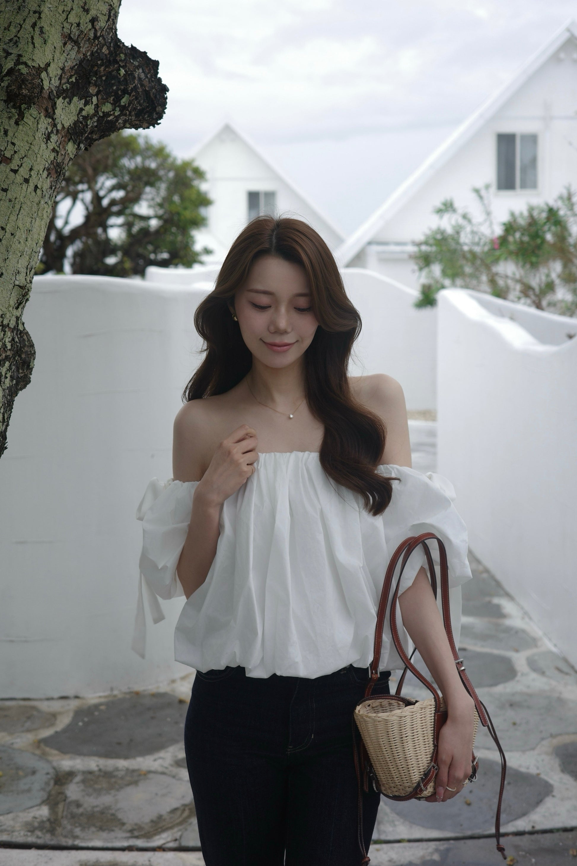 着用モデル：171cm カラー：off white