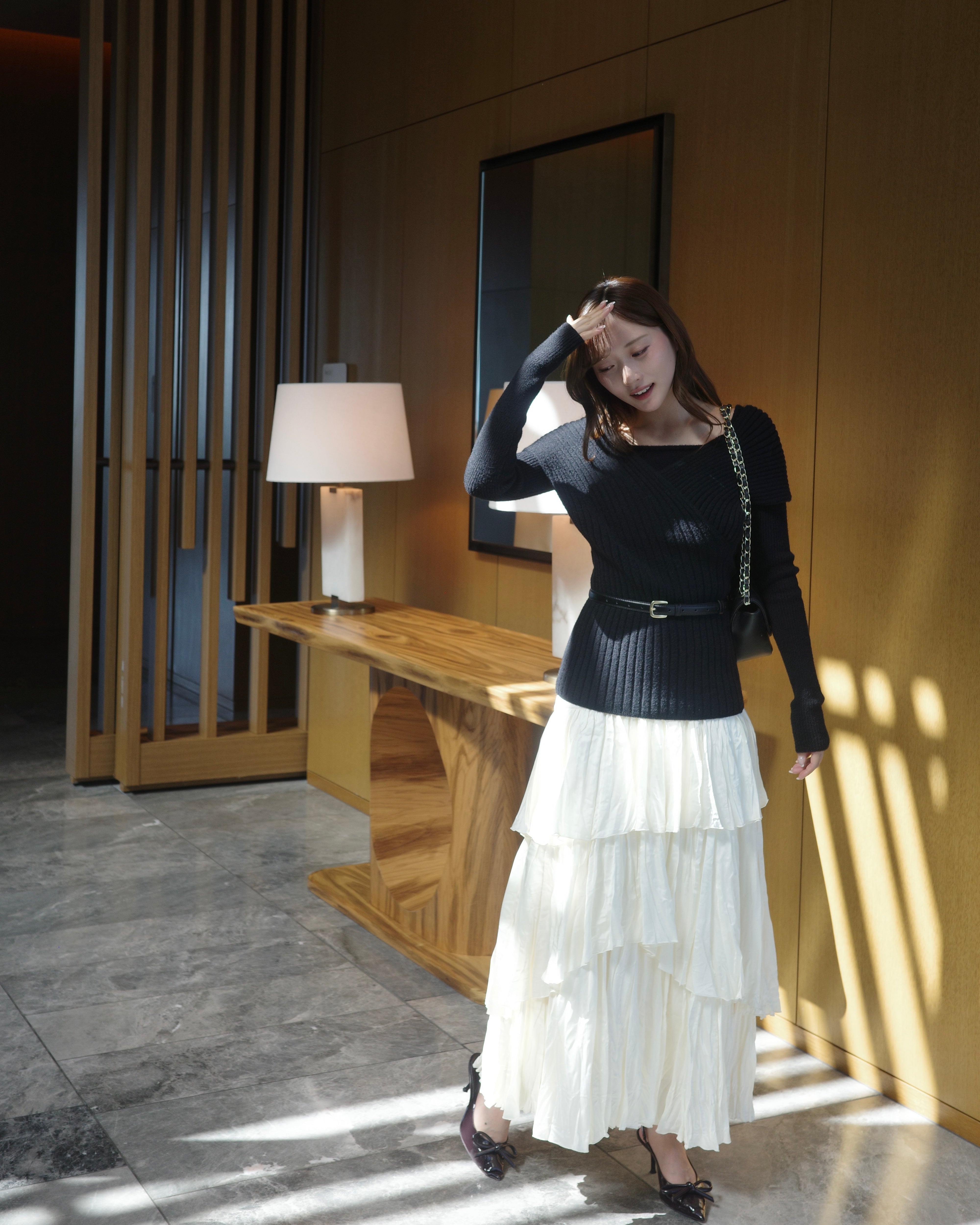 ベルトセットカシュクールオフショルダーニット – poláura OFFICIAL