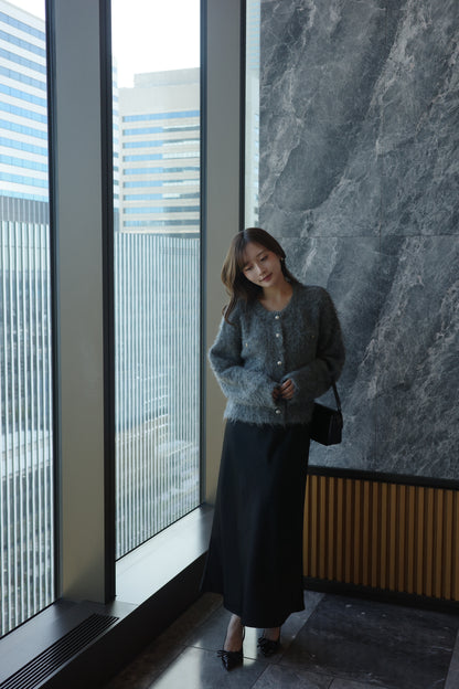 パールボタンアルパカカーディガン