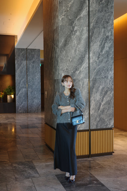 パールボタンアルパカカーディガン