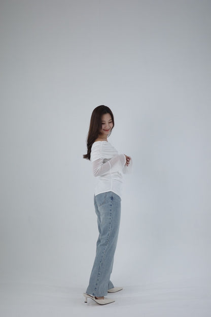 モデル身長：155cm　サイズ：FREE　カラー：white