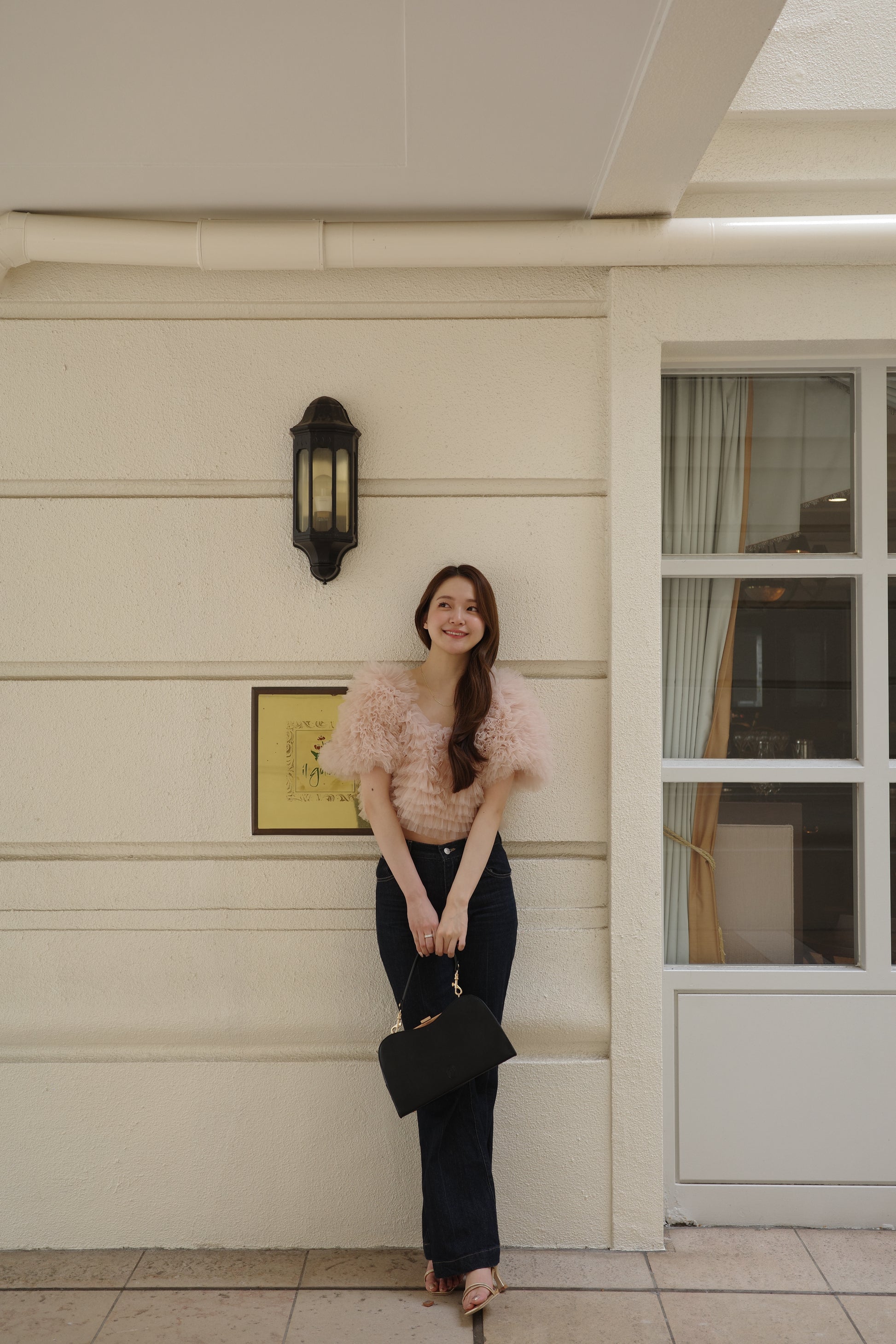 着用モデル：167cm カラー：pink beige