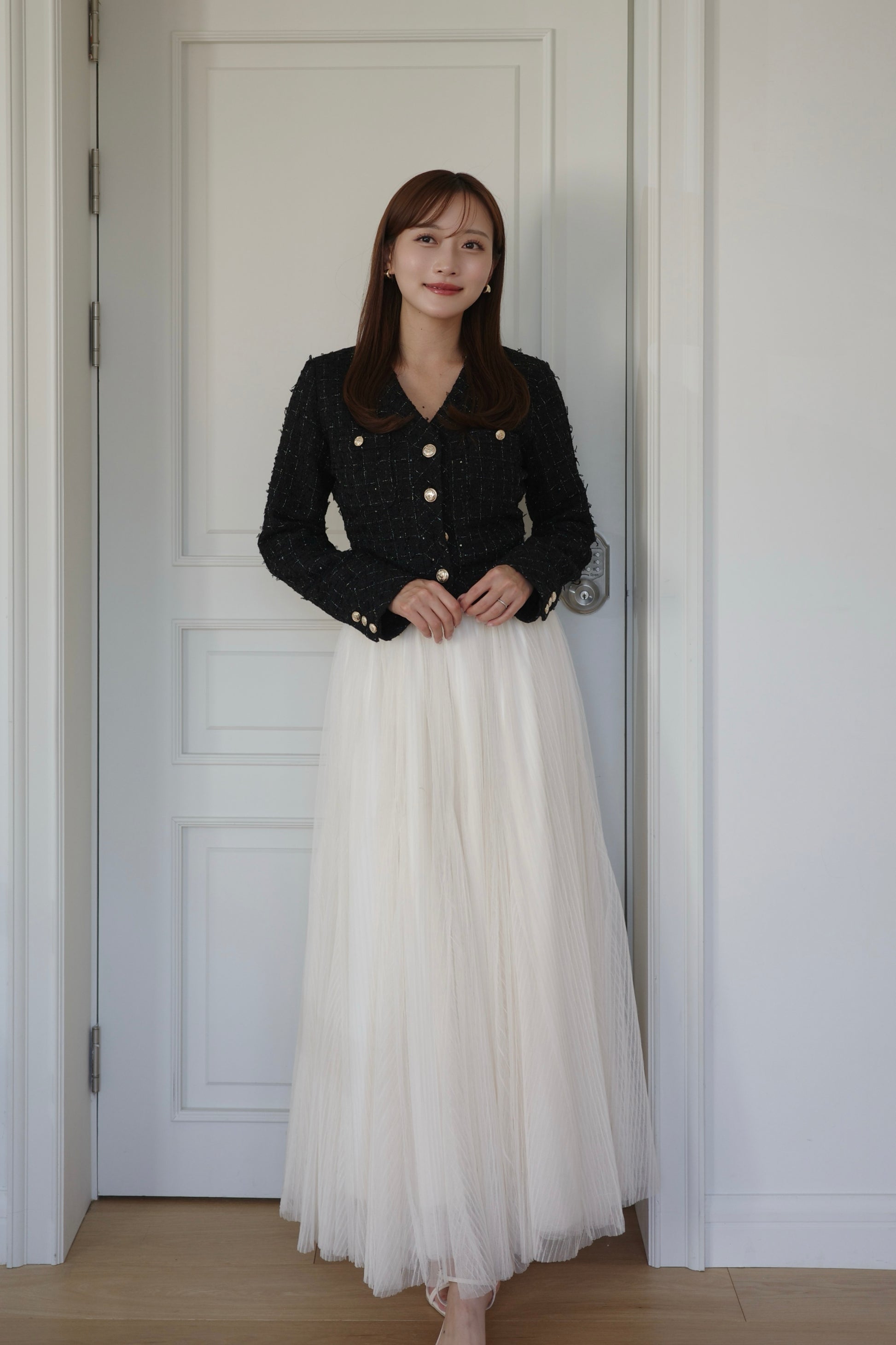 モデル身長：166cm　トップスカラー：black