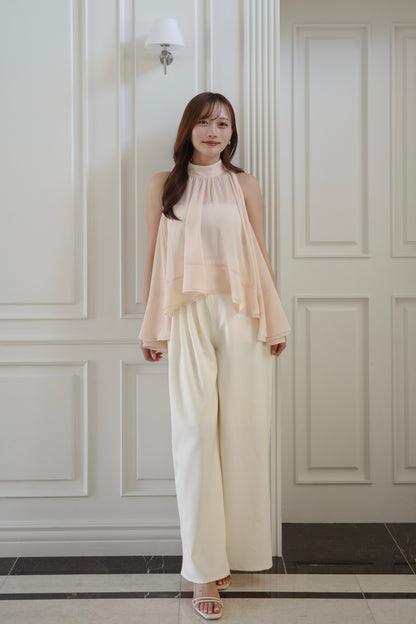 モデル身長：166cm トップスカラー：pink ボトムカラー：off white ボトムサイズ：M