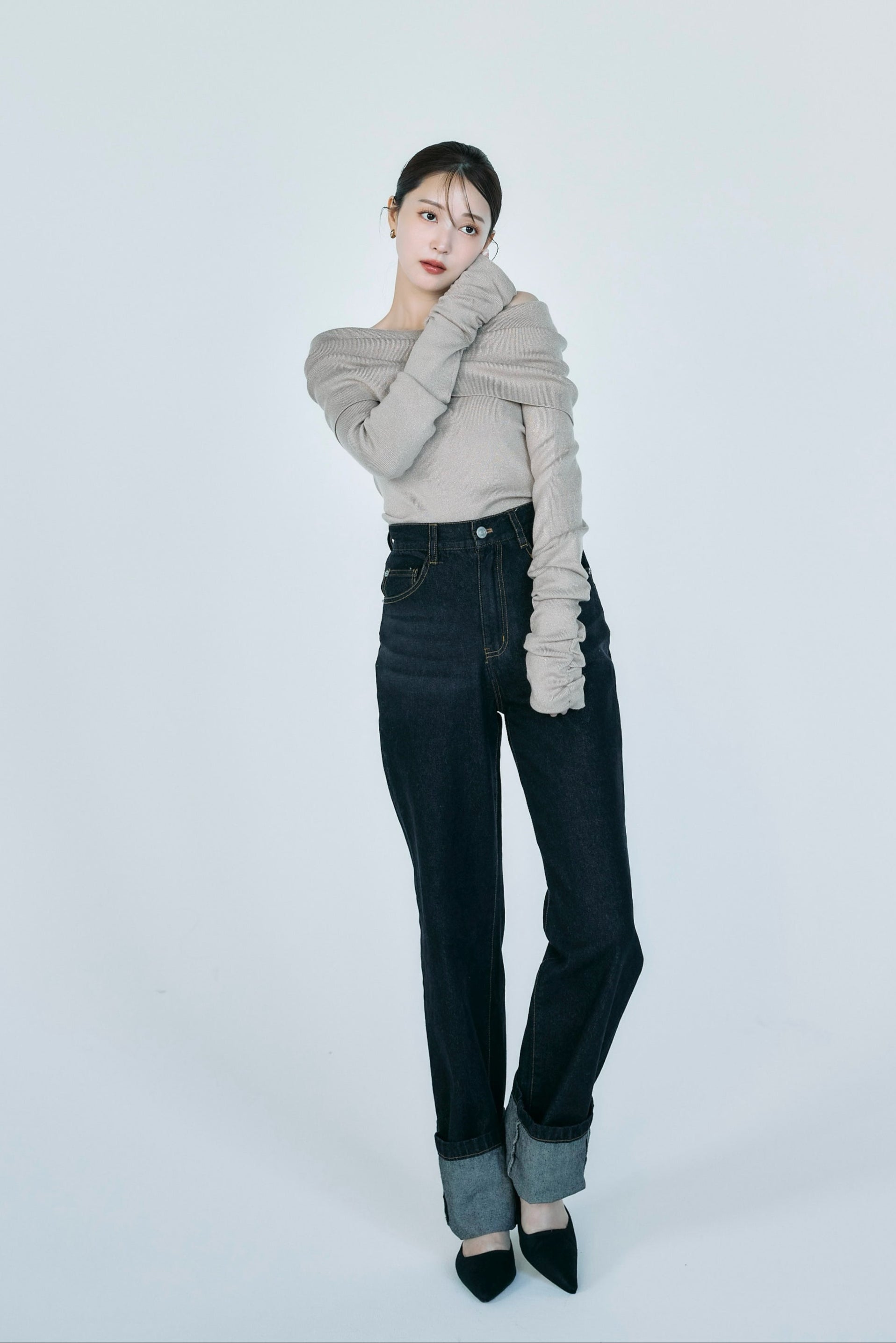 ボリュームオフショルダーラメニット – poláura OFFICIAL ONLINE