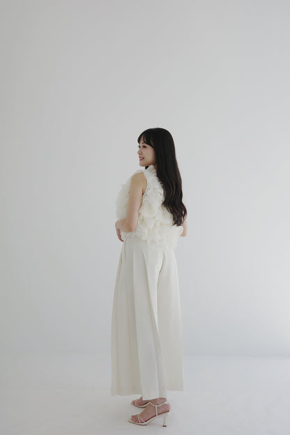着用モデル：156cm 【トップス】カラー：off white【ボトムス】カラー：ivory サイズ：SS
