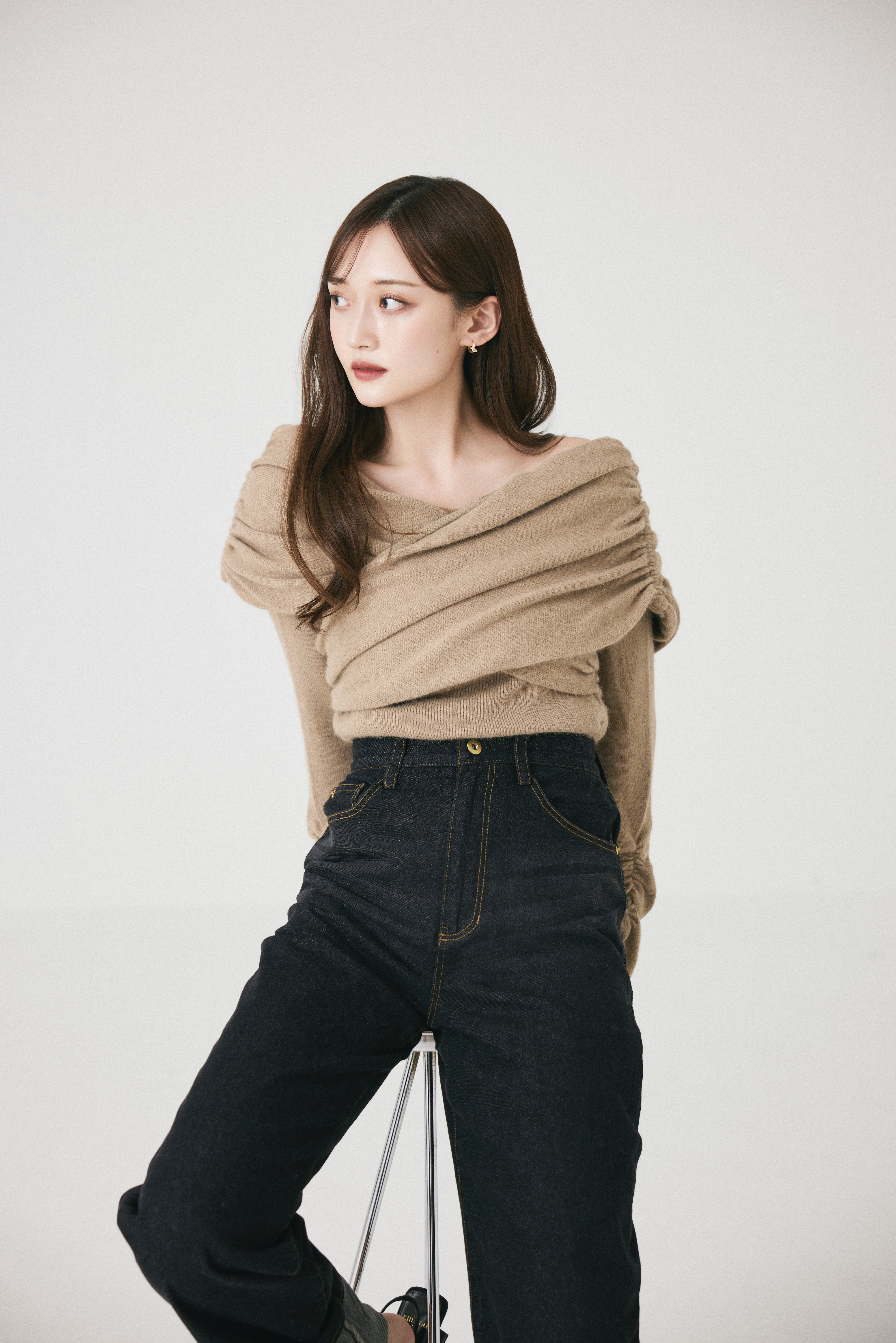 クロスオフショルダーロングスリーブニット – poláura OFFICIAL ONLINE STORE