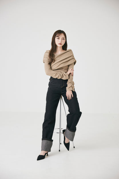 モデル身長：166cm　サイズ：FREE　カラー：beige