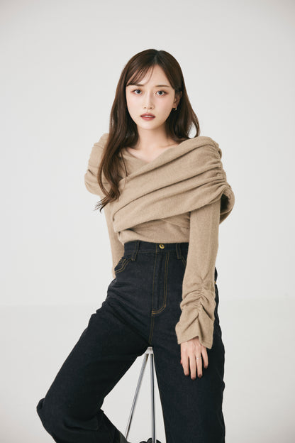 モデル身長：166cm　サイズ：FREE　カラー：beige