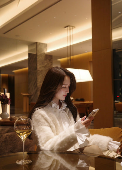 パールボタンアルパカカーディガン