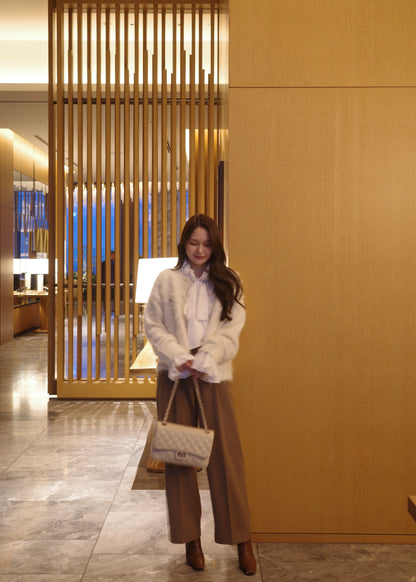 パールボタンアルパカカーディガン