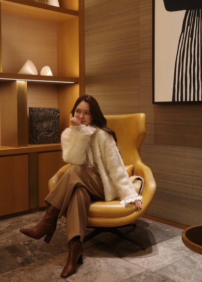 パールボタンアルパカカーディガン