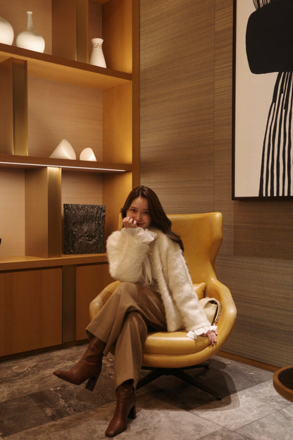 パールボタンアルパカカーディガン