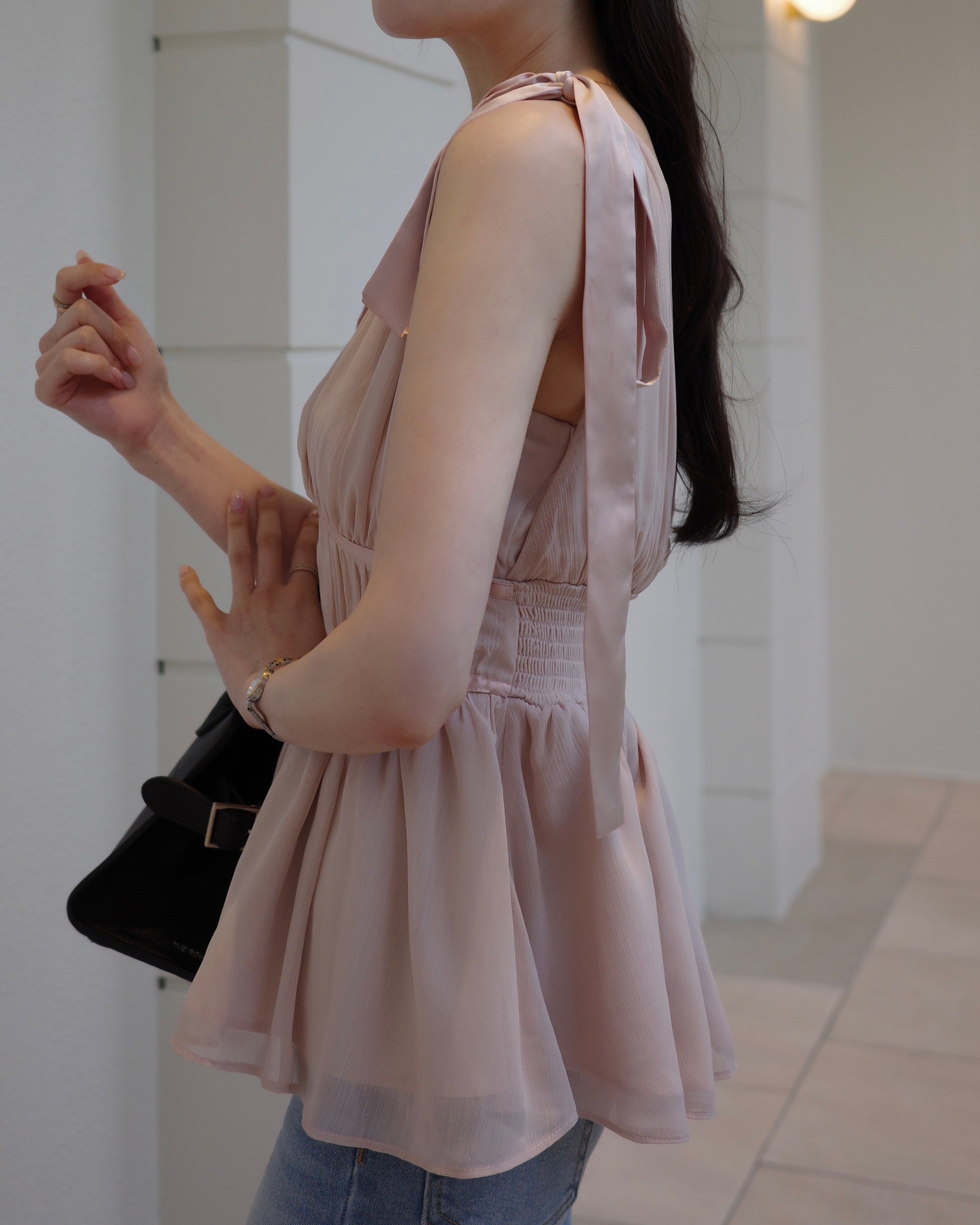 モデル身長：164cm　サイズ：FREE　カラー：pink