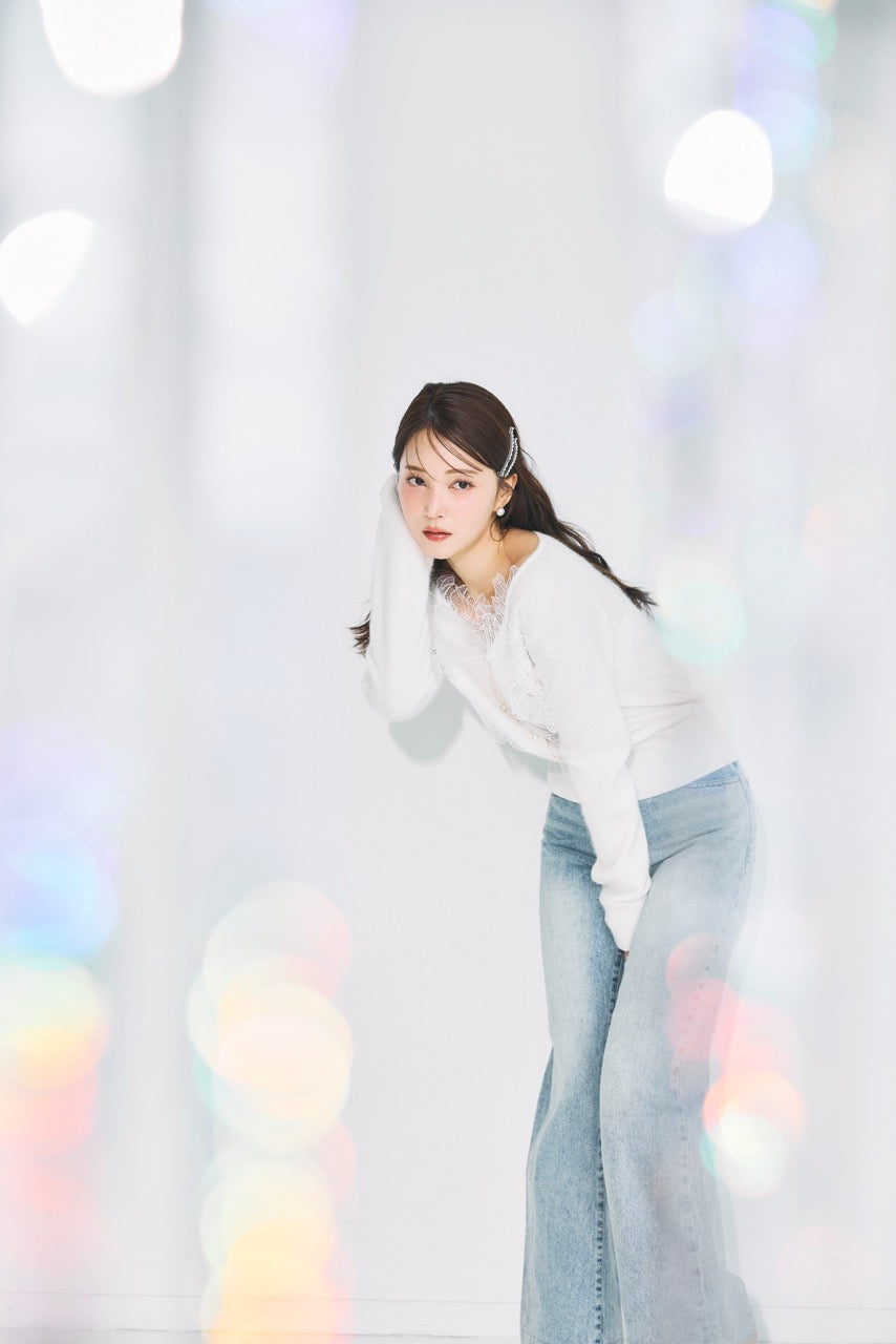 ポローラ　レースフリルカーディガン　ホワイト レースフリルカーディガン – poláura OFFICIAL ONLINE STORE