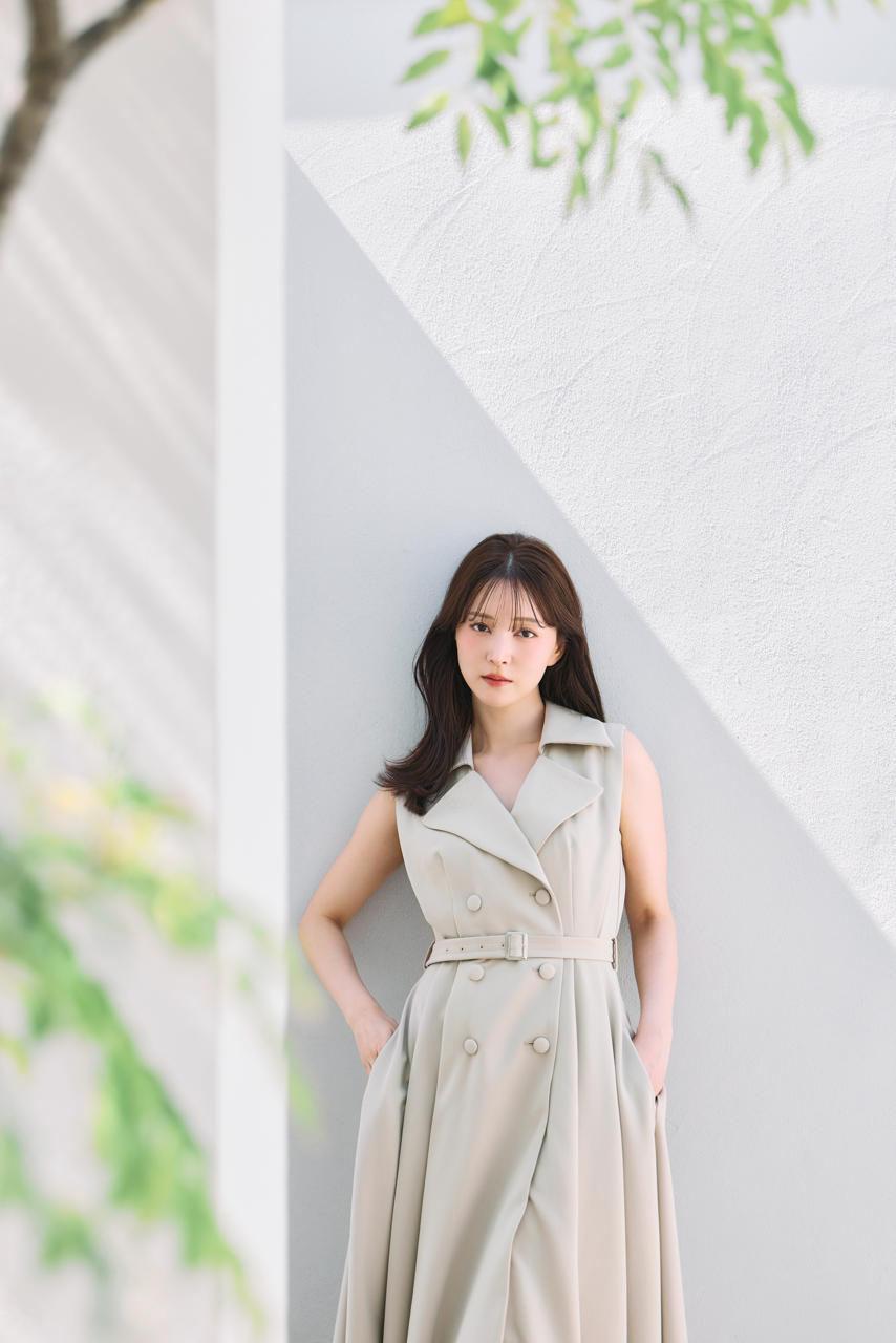 着用モデル：160cm サイズ：MM カラー：beige
