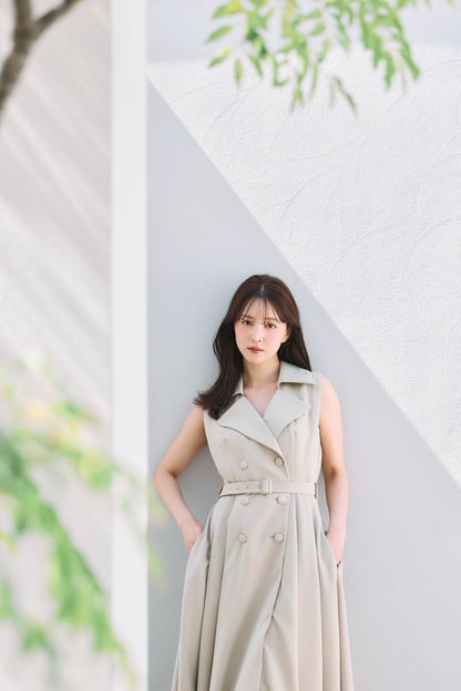 着用モデル：160cm サイズ：MM カラー：beige