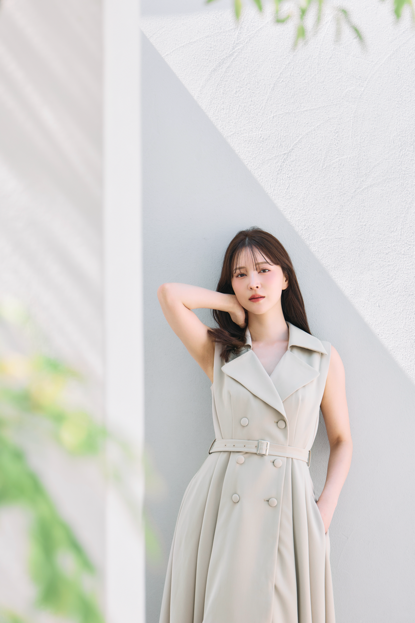 着用モデル：160cm サイズ：MM カラー：beige