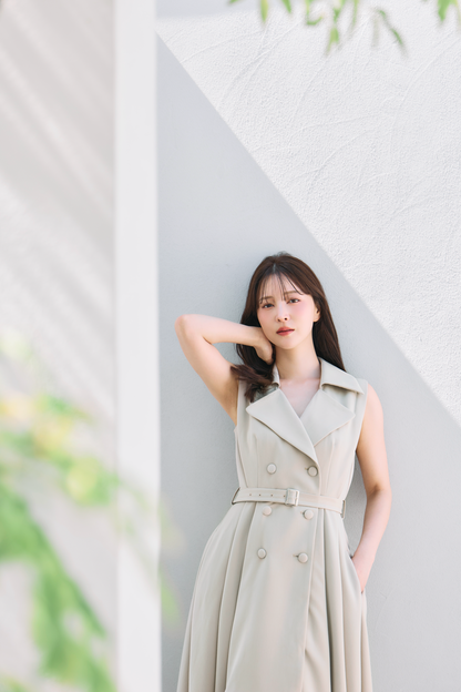 着用モデル：160cm サイズ：MM カラー：beige